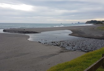 Waimoku Stream at beach