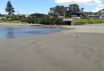 Waimoku Stream facing the beach