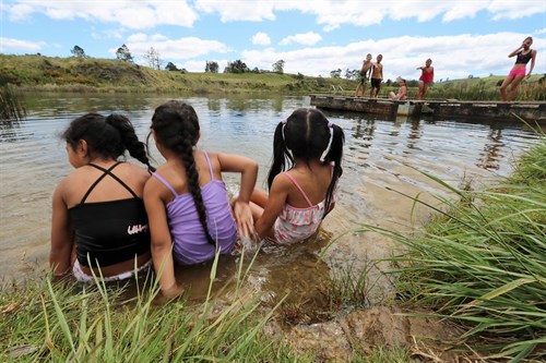 Children at Lake Waro