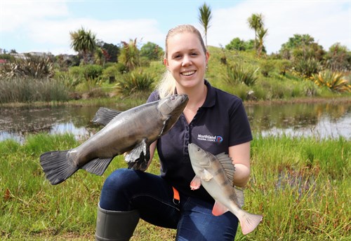 Fish Weed Survey - Brooke with fish (1200)