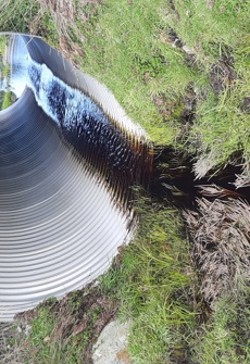 North Trib Rakautahi at Port Hutt Road downstream